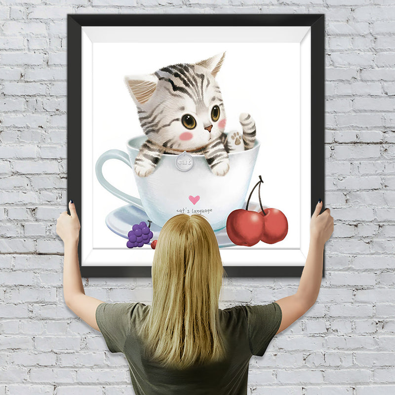 Katze in der Tasse Diamond Painting