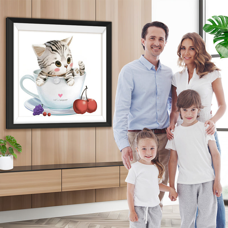 Katze in der Tasse Diamond Painting