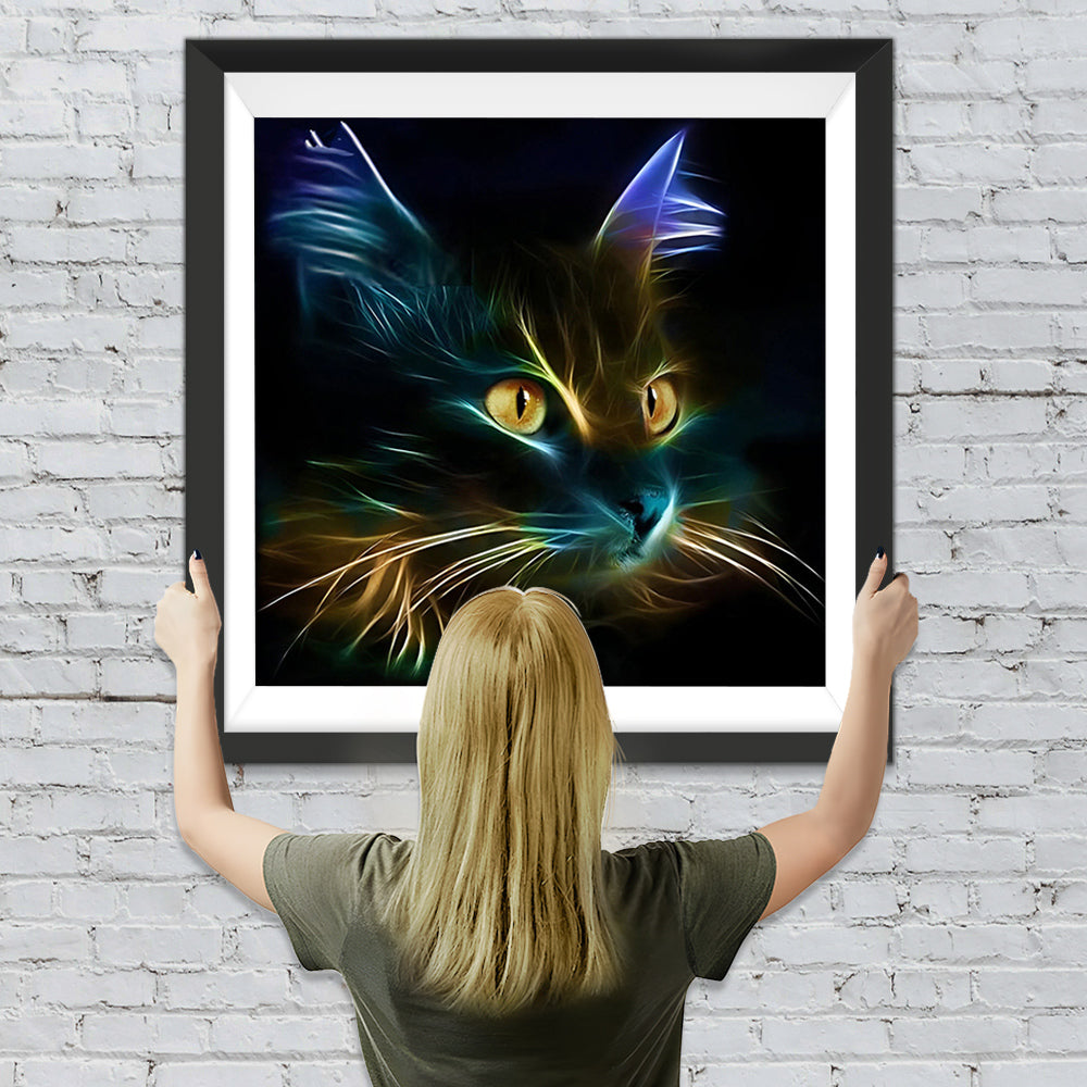 Katze leuchtet im Dunkeln Diamond Painting