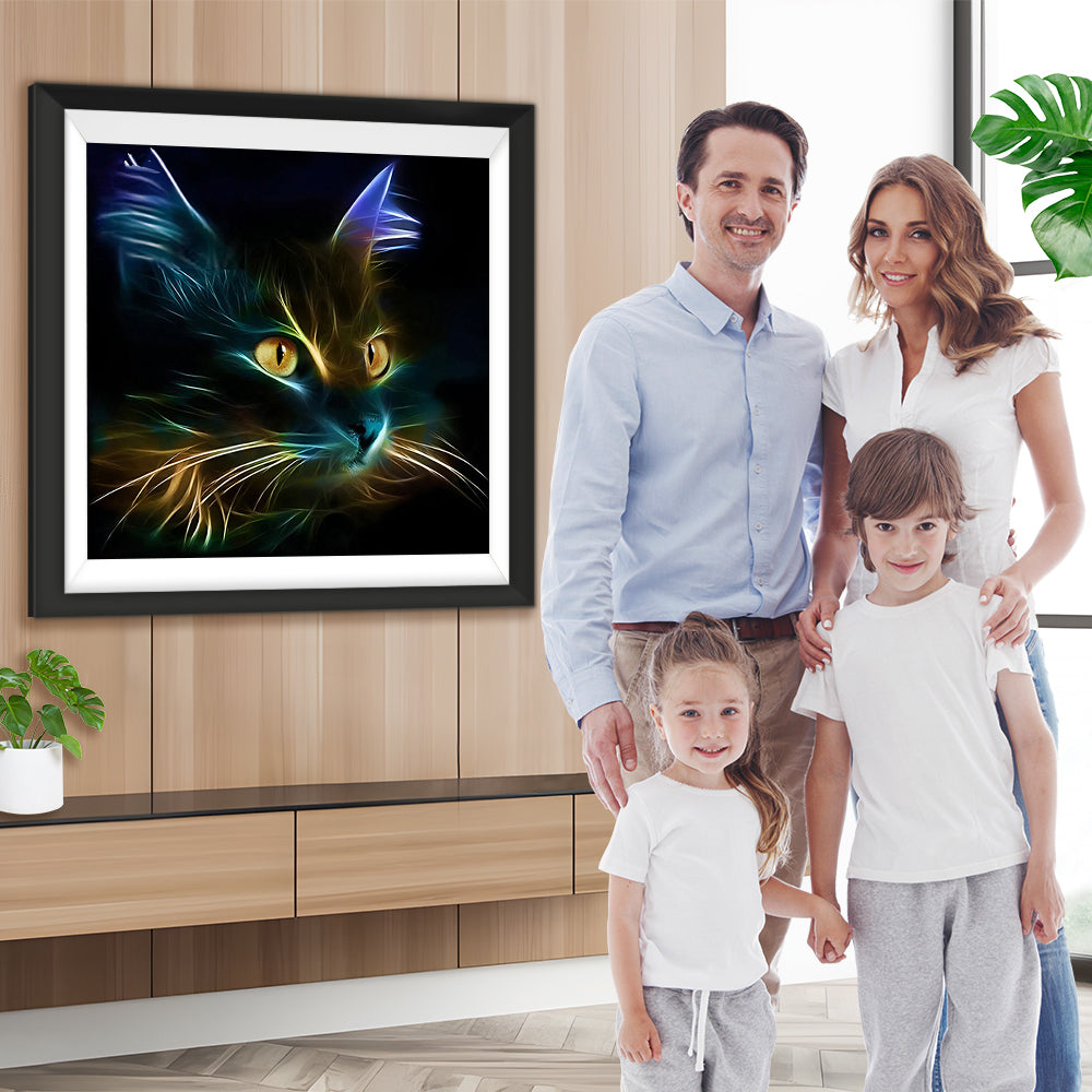 Katze leuchtet im Dunkeln Diamond Painting