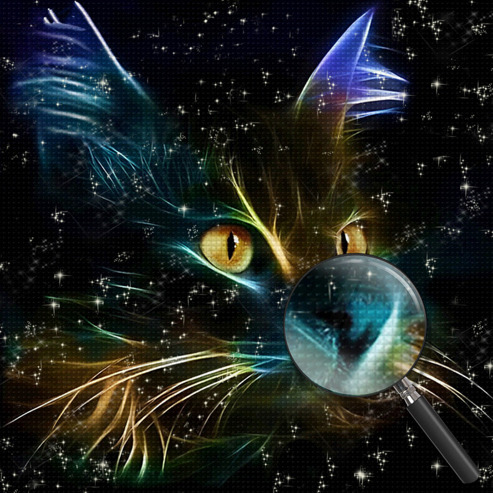 Katze leuchtet im Dunkeln Diamond Painting
