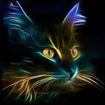 Katze leuchtet im Dunkeln Diamond Painting