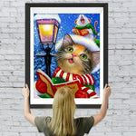 Katze Maus Straßenlaterne Diamond Painting