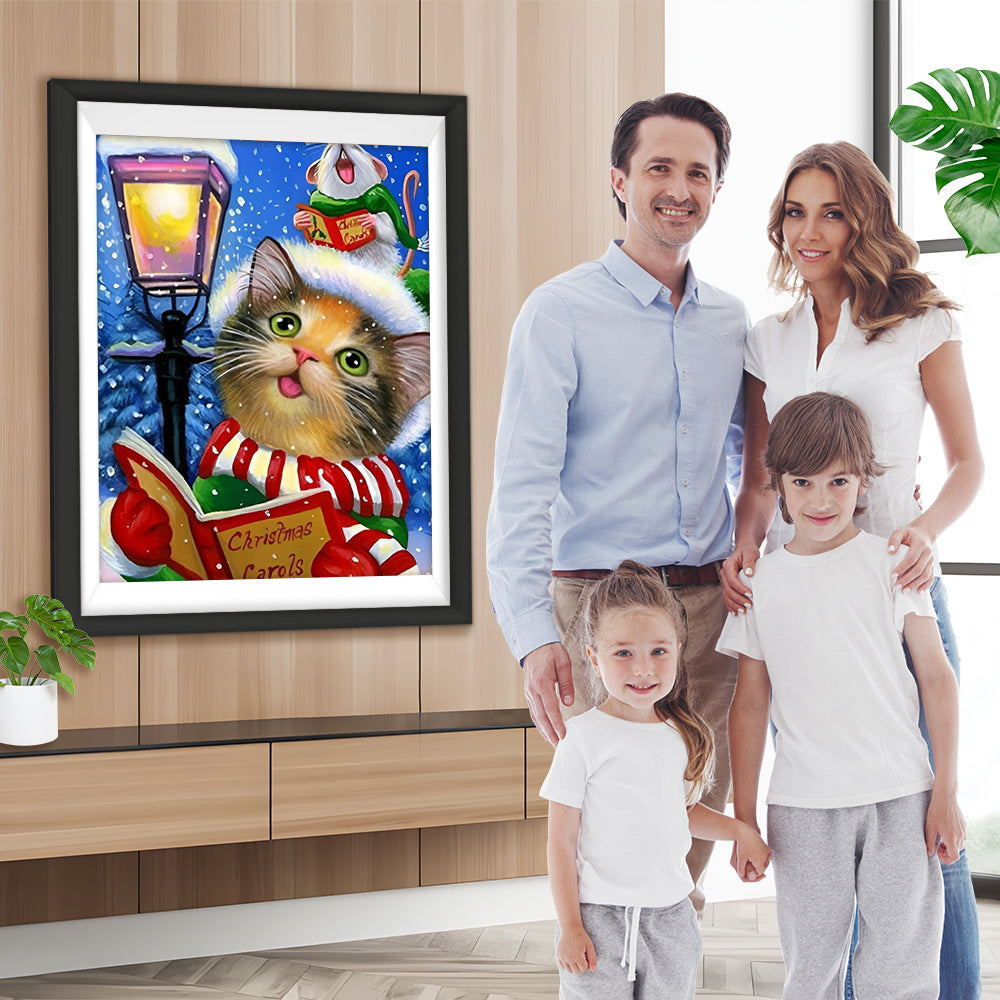 Katze Maus Straßenlaterne Diamond Painting