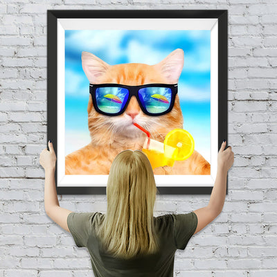 Katze mit Sonnenbrille Diamond Painting