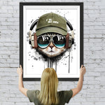 Katze mit Sonnenbrille und Hut Diamond Painting