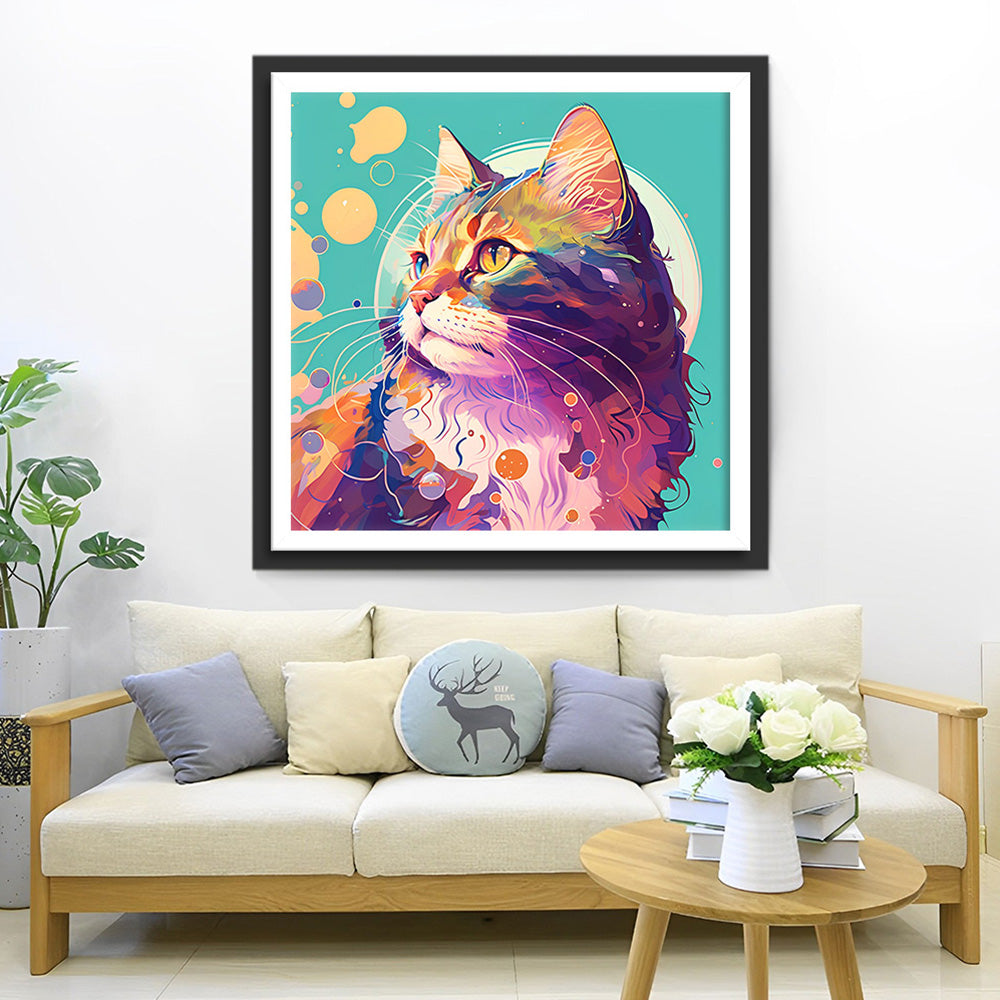 Katze schaut zurück Diamond Painting