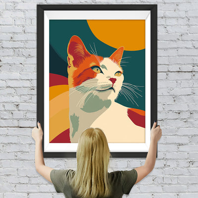 Katze schaut zurück Diamond Painting