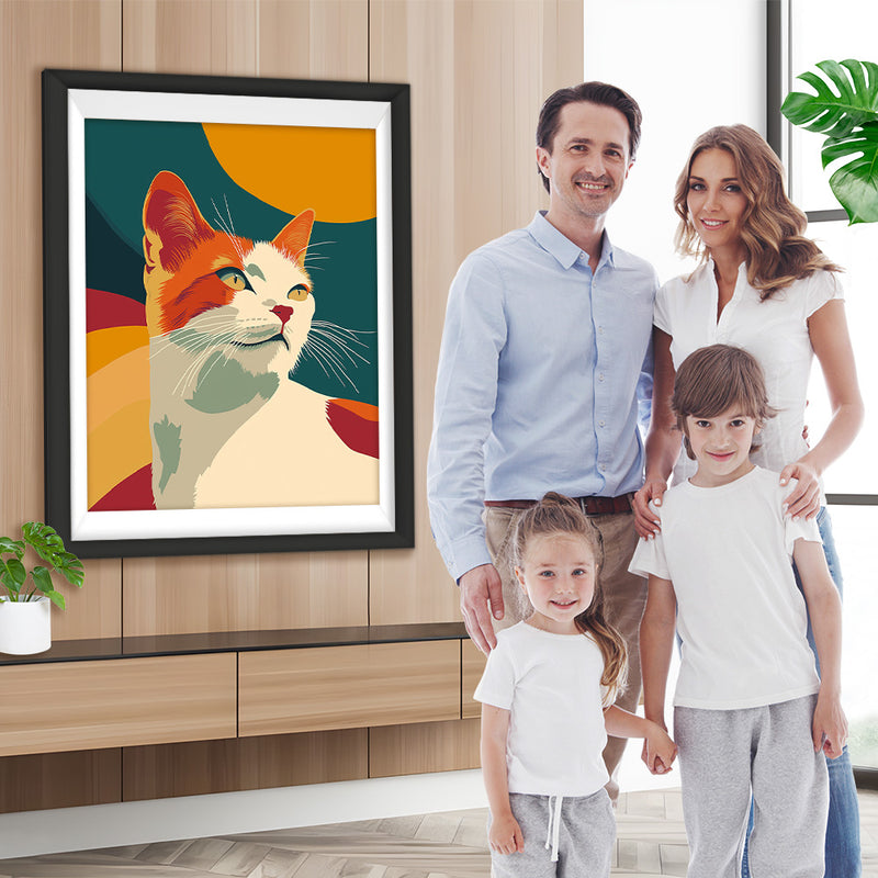 Katze schaut zurück Diamond Painting