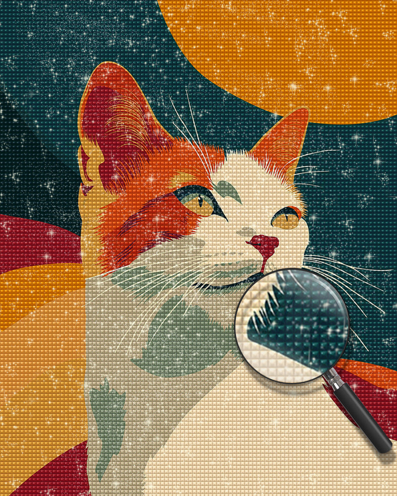 Katze schaut zurück Diamond Painting