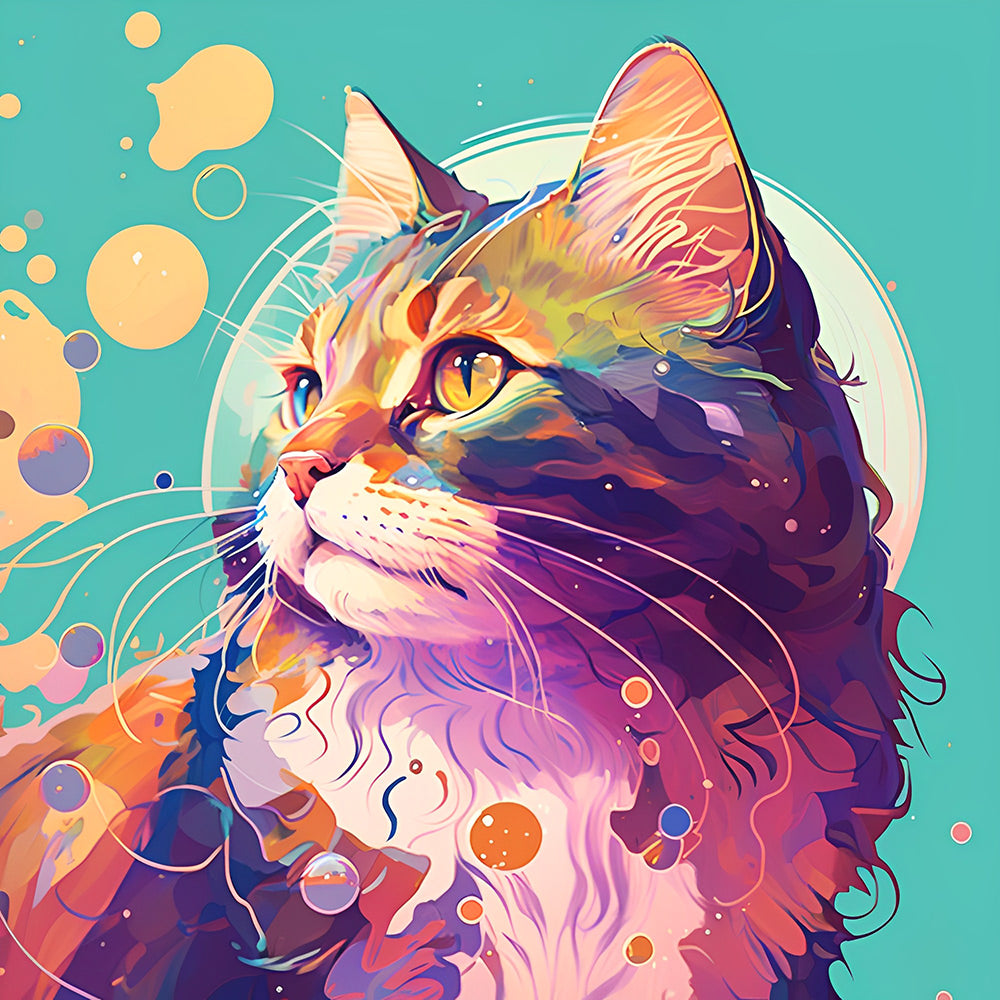 Katze schaut zurück Diamond Painting