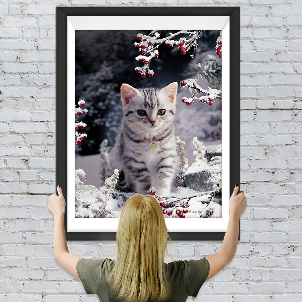 Katze und Beeren Diamond Painting