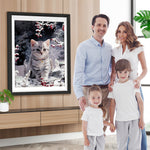 Katze und Beeren Diamond Painting