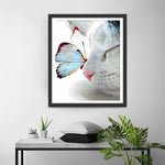 Katze und blauer Schmetterling Diamond Painting