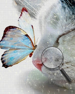 Katze und blauer Schmetterling Diamond Painting