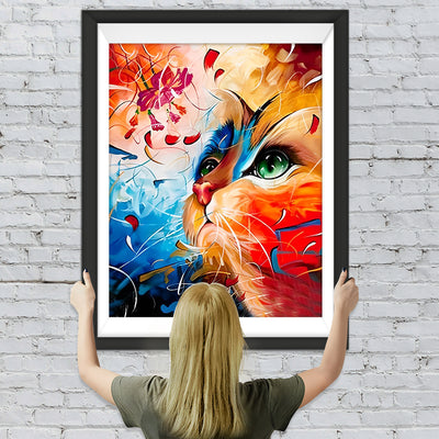 Katze und Blume Diamond Painting