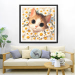Katze und Gänseblümchen Diamond Painting