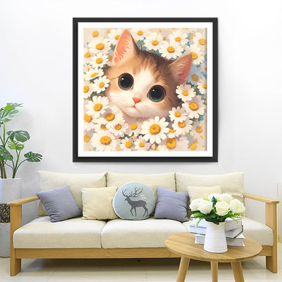 Katze und Gänseblümchen Diamond Painting