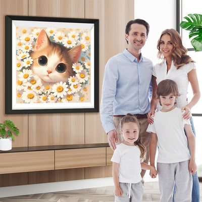 Katze und Gänseblümchen Diamond Painting