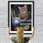 Katze und Globus Diamond Painting