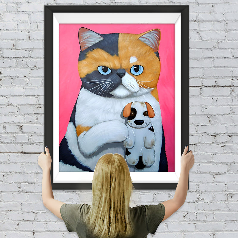 Katze und ihr Spielzeug Diamond Painting