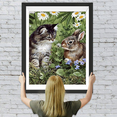 Katze und Kaninchen Diamond Painting