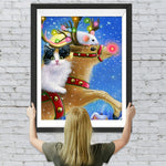 Katze und Maus auf dem Elch Diamond Painting