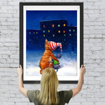 Katze und Maus in der Nacht Diamond Painting