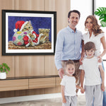 Katze und Weihnachtsgeschenke auf dem Dach Diamond Painting