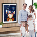 Katze unter Sternenhimmel Diamond Painting