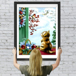 Katze Vogel Schnee Diamond Painting