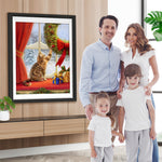 Katze Weihnachtskranz Diamond Painting