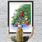 Katzen am Weihnachtsbaum Diamond Painting