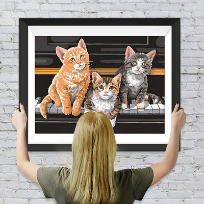 Katzen auf dem Klavier Diamond Painting