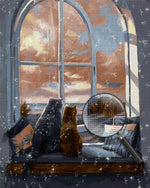 Katzen auf der Fensterbank Diamond Painting
