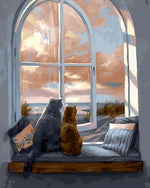 Katzen auf der Fensterbank Diamond Painting