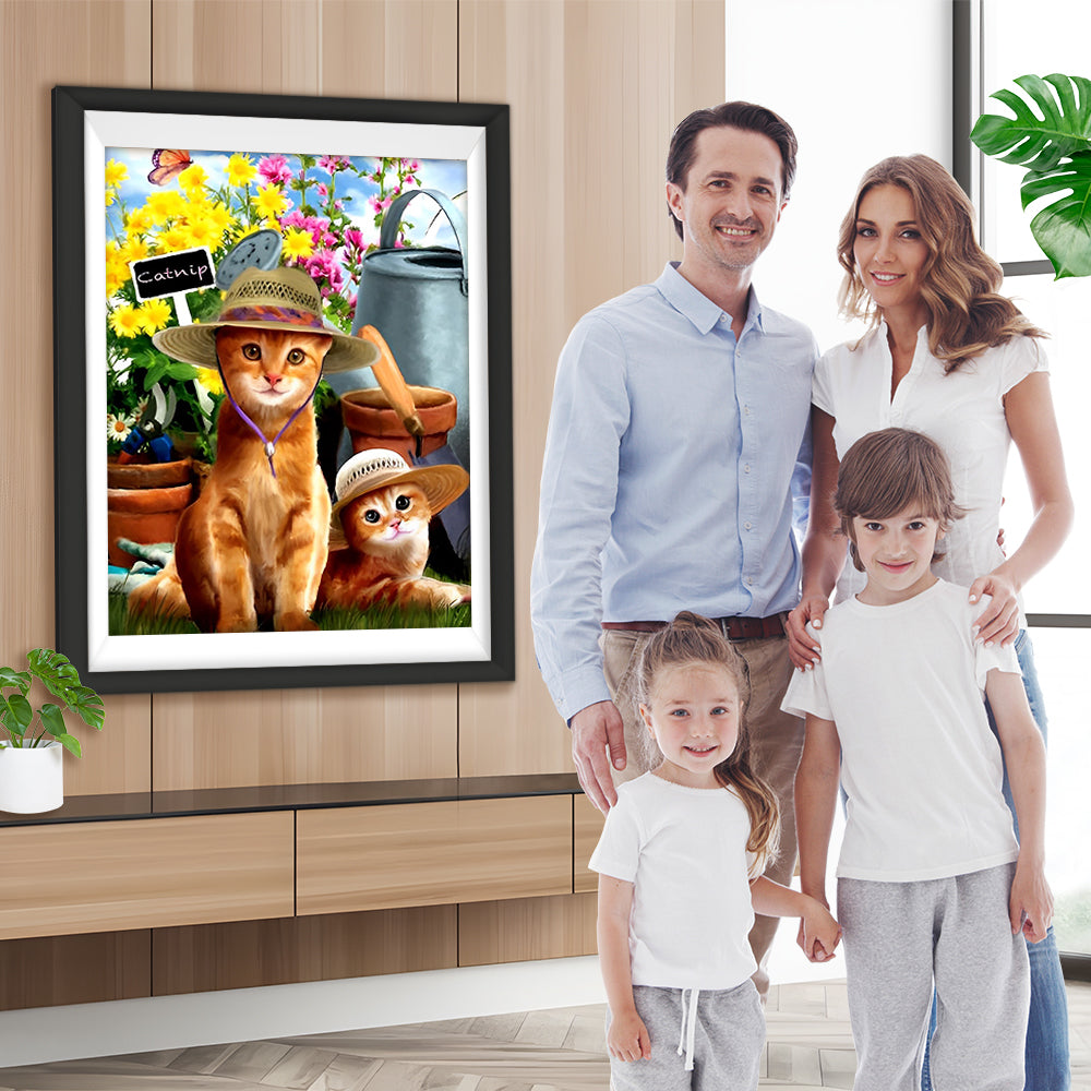 Katzen im Garten Diamond Painting