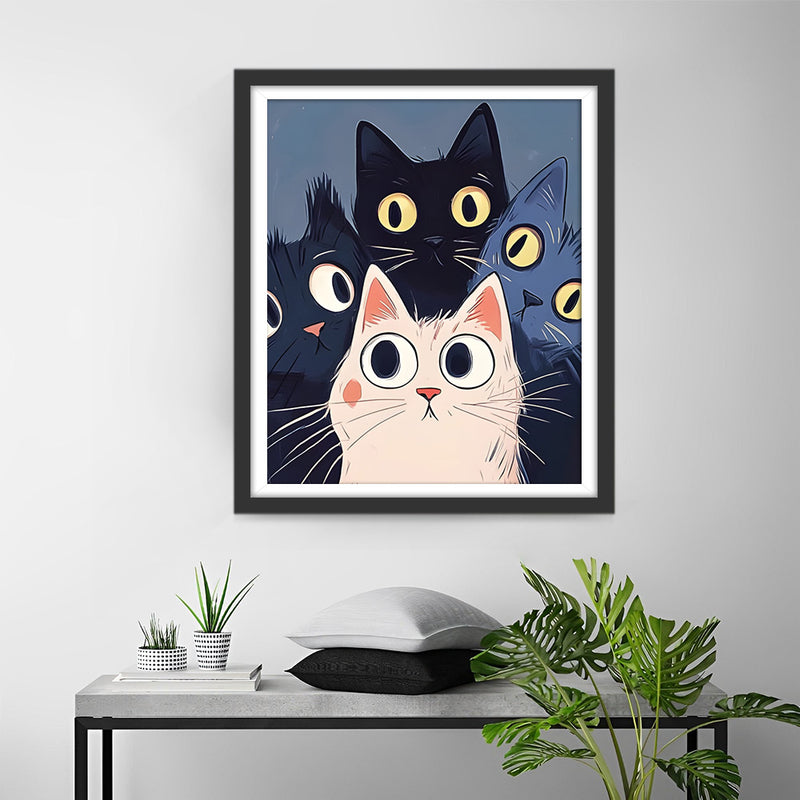 Katzen mit großen Augen Diamond Painting