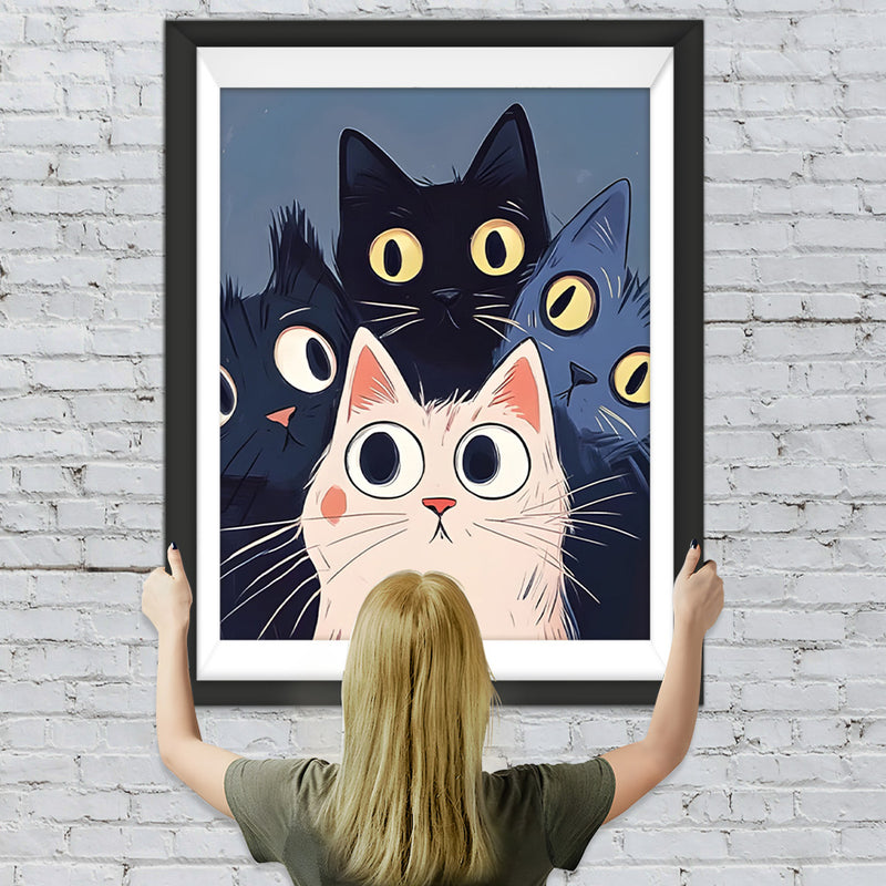 Katzen mit großen Augen Diamond Painting
