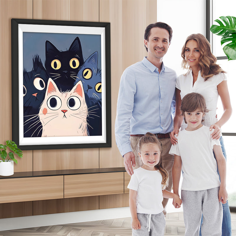 Katzen mit großen Augen Diamond Painting