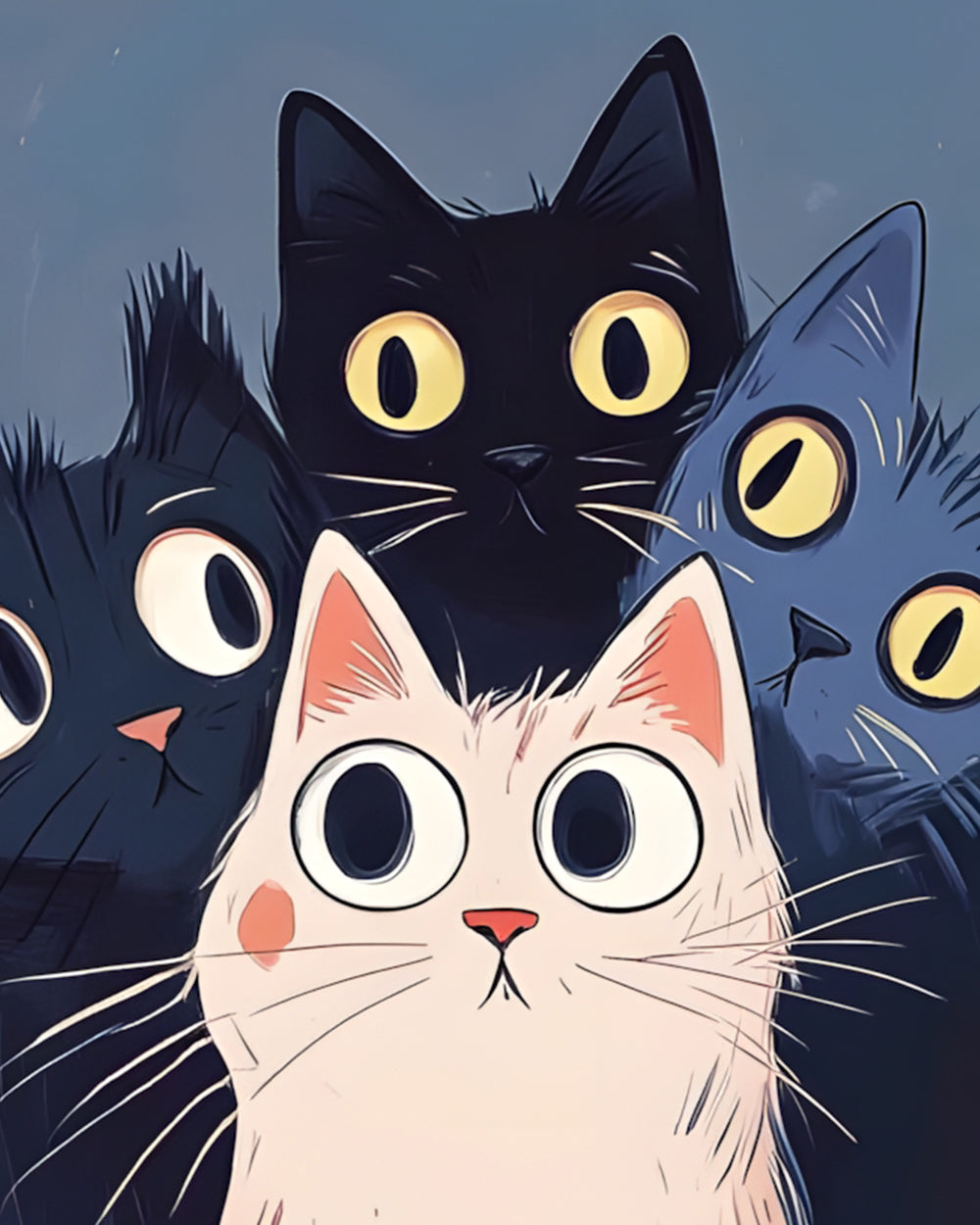 Katzen mit großen Augen Diamond Painting