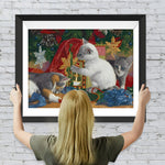 Katzen mit Weihnachtsgeschenken Diamond Painting