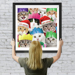 Katzen mit Weihnachtsmützen Diamond Painting