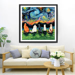 Katzen und sternenklare Nacht Diamond Painting