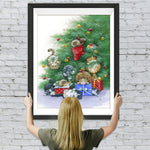 Katzen Weihnachtsbaum Geschenke Diamond Painting