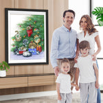 Katzen Weihnachtsbaum Geschenke Diamond Painting