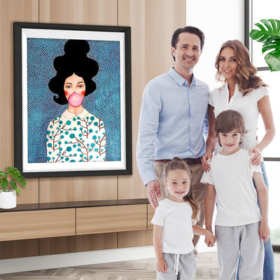 Kaugummi kauendes Mädchen Diamond Painting