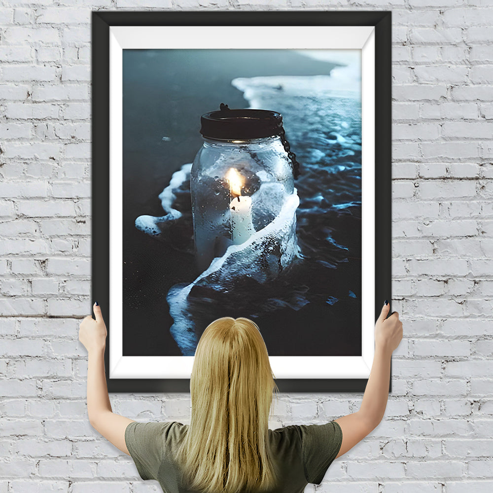 Kerzenlicht am Meer Diamond Painting