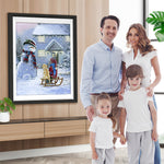 Kind Hund Weihnachtsschneemann Diamond Painting