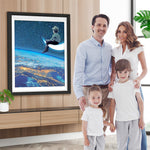 Kind, Mond und Weltraum Diamond Painting
